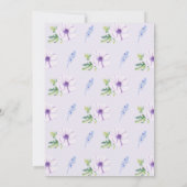 Paarse Anemone Hyacinth Spring bruiloft uitnodigin Kaart (Achterkant)