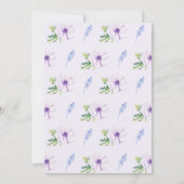 Paarse Anemone Hyacinth Spring Vrijgezellenfeest Kaart (Achterkant)