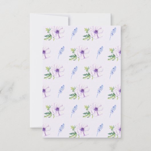 Paarse Anemone Hyacinth Spring Wedding Reply Kaart (Achterkant)