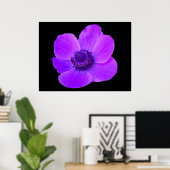 Paarse Anemone Postyer Poster (Thuiskantoor)