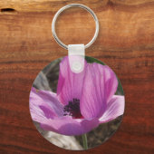 Paarse Anemone Sleutelhanger (Voorkant)