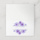 Paarse anemone waterverf bruiloft gastenkaarten plaatskaartje (Buitenkant ongevouwen)