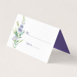 Paarse Anemones, Daisies, Greenery Wedding Kaart