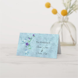 Paarse Anemones en Greenery Name Place Card Plaatskaartje