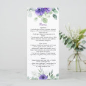 Paarse Anemones en Greenery Wedding Menu (Staand voorkant)