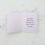 Paarse anemonMoederdag Kaart (Binnen)