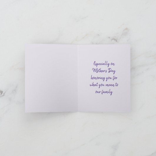 Paarse anemonMoederdag Kaart (Binnen)