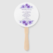 Paarse anemoon bloem kunst ceremonie trouwwaaiers handwaaier (Achterkant)