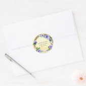 *~* Paarse anemoon bloemenkrans Wax Seal Ronde Sticker (Envelop)