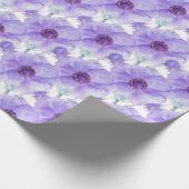 Paarse anemoon botanische waterverf art wrap cadeaupapier (Hoek)