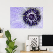 Paarse Anemoon Macro Bloem Fotografie Poster (Thuiskantoor)