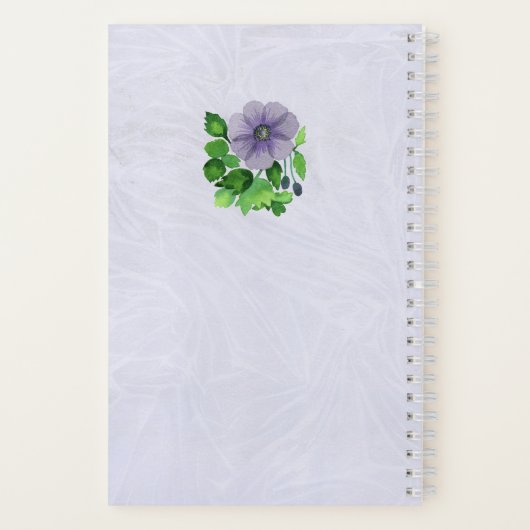 Paarse Anenome Journal Notitieboek (Achterkant)