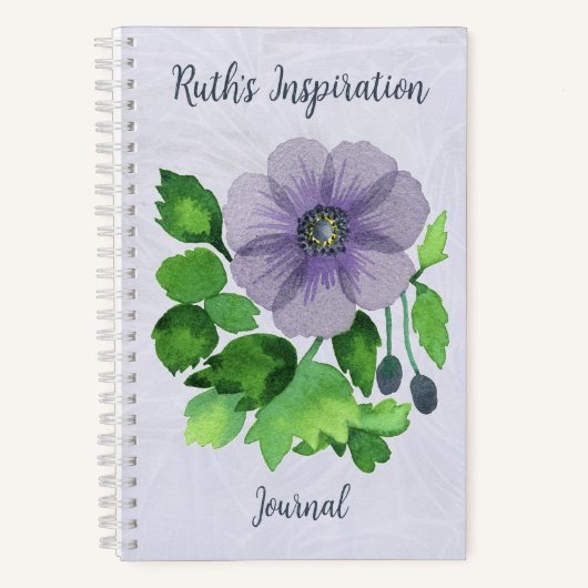 Paarse Anenome Journal Notitieboek (Voorkant)