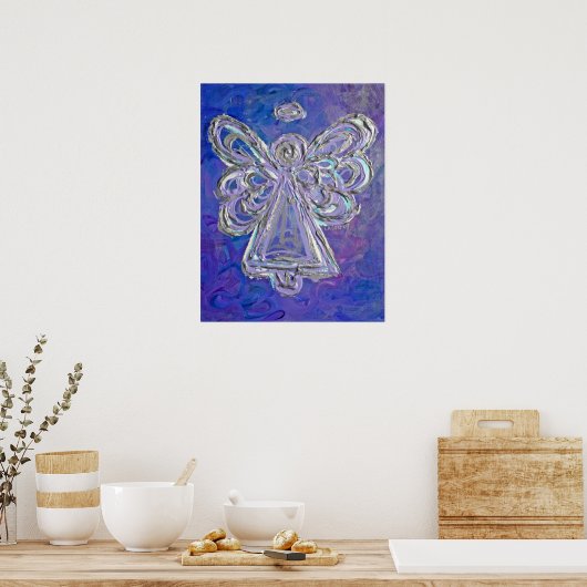 Paarse Angel Art Poster Print (Keuken)