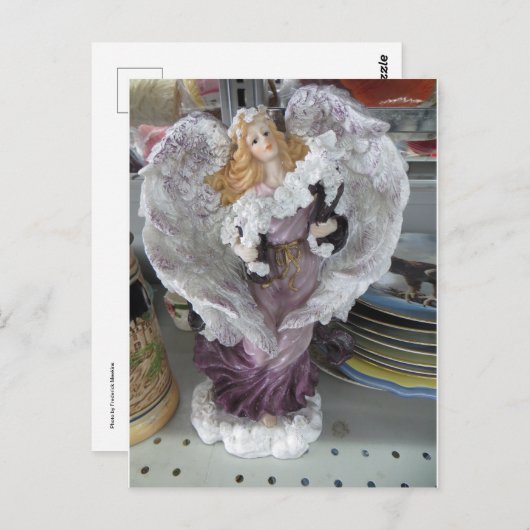 Paarse Angel Briefkaart (Voorkant / Achterkant)