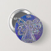 Paarse Angel Button Pin (Voorkant /achterkant)