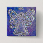 Paarse Angel Button Pin (Voorkant)