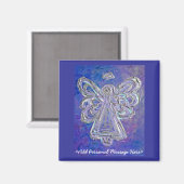 Paarse Angel Magnet met Gepersonaliseerd boodschap (Voorkant / Achterkant)