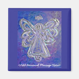 Paarse Angel Magnet met Gepersonaliseerd boodschap