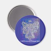Paarse Angel Magnet met Gepersonaliseerd boodschap (Voorkant / Achterkant)