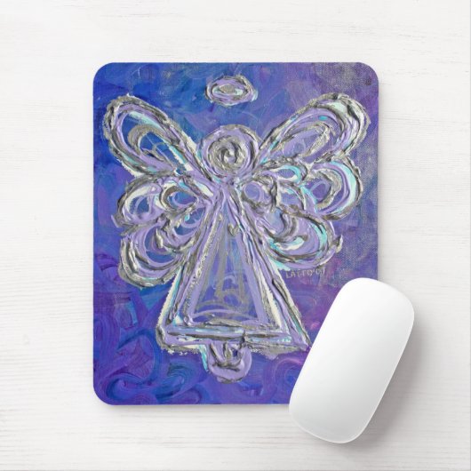 Paarse Angel Mousepad Muismat (Met muis)