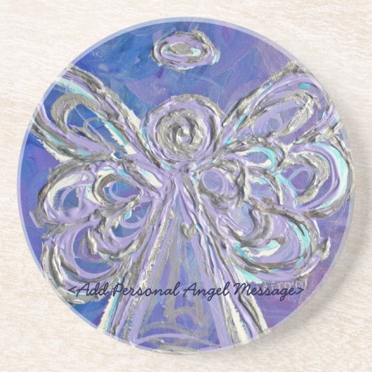 Paarse Angel Onderzetter met Gepersonaliseerd beri (Voorkant)