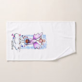 Paarse Angel op White Cloud met mand van het hart Handdoek (Handdoek)