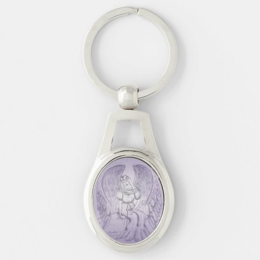 Paarse Angel Sleutelhanger (Voorkant)