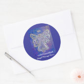 Paarse Angel Wings Stickers met de Berichten van d (Envelop)