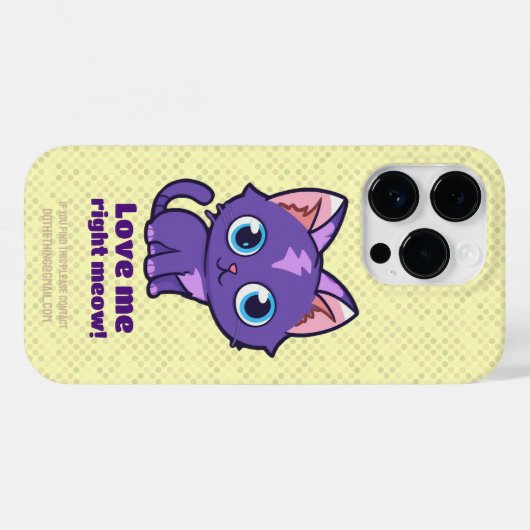 Paarse animatekat Vector Kungeel Case-Mate iPhone Case (Achterkant (horizontaal))