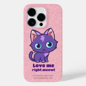 Paarse animatekat vectorkunstroze Case-Mate iPhone case (Achterkant)