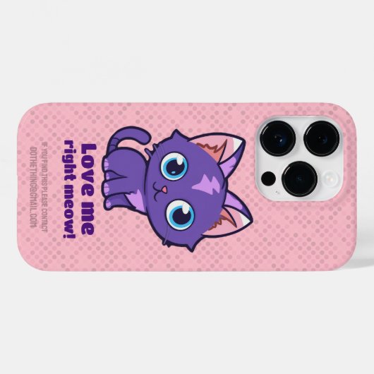 Paarse animatekat vectorkunstroze Case-Mate iPhone case (Achterkant (horizontaal))