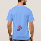 Paarse animatekatvectorkunst t-shirt (Achterkant)