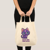 Paarse animatekatvectorkunst tote bag (Voorkant (product))