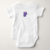 Paarse Anime Cat Vector Art Baby Bodysuit (Achterkant)