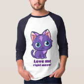 Paarse Anime Cat Vector Art T-Shirt (Voorkant)