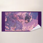 Paarse anime prinses op Horse Beach Handdoek (Badhanddoek)