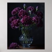 Paarse Anjer Bloemen Kunst Print Poster (Voorkant)