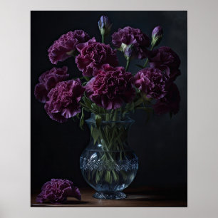 Paarse Anjer Bloemen Kunst Print Poster