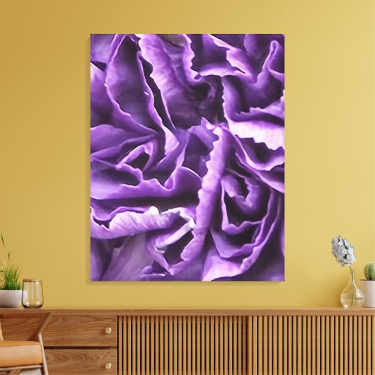 Paarse anjer canvas afdruk (Insitu (Woonkamer))