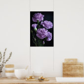 Paarse anjers bloemenkunst print Poster (Keuken)