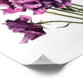 Paarse anjers bloemenkunst print Poster (Hoek)