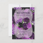 Paarse anjers op een trouwfeest kaart (Voorkant)