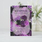 Paarse anjers trouwfeest kaart (Staand voorkant)