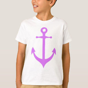 Paarse ankerkunst t-shirt