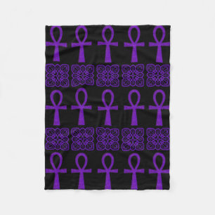 Paarse Ankh Fleece Deken