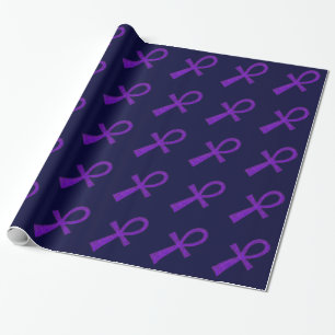 Paarse Ankh-inpakpapier Cadeaupapier