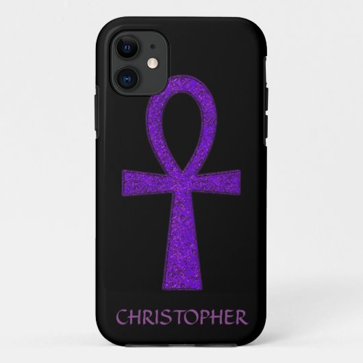 Paarse Ankh iPhone 5 Hoesje (Achterkant)