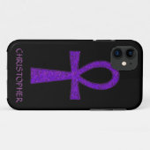 Paarse Ankh iPhone 5 Hoesje (Achterkant (horizontaal))