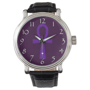 Paarse Ankh Watches Horloge